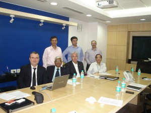 Bottom row, from left to right: Mr. James Clarke, Waterford Institute of Technology, Ireland, BIC Coordinator;  Mr. Abhishek Sharma, Beyond Evolution Technologies, Member BIC IAG; Dr. Klaus Pendl, First Secretary, Delegation of the European Union to India; Dr. Gulshan Rai, Director General CERT-In, DeitY, Government of India, Member BIC IAG;  Top row, from left to right: Prof. M. P. Gupta, IIT Delhi. BIC India EWG Lead; Mr. Aseem Mukhi, Consultant, Data Security Council of India Mr. Sanjay Bahl, Senior Consultant CERT-In, DeitY.