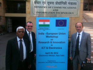 L-R: Abhishek Sharma, Beyond Evolution Technologies and BIC IAG, James Clarke, Waterford IT, BIC Coordinator, and Mr. Pavel Svitil, Deputy Head of Delegation of the European Union to India.