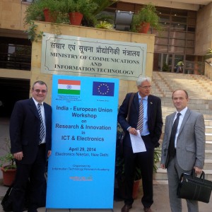 L-R: Mr. James Clarke, Waterford Institute of Technology, BIC coordinator; Mr. Klaus Pendl, ICT Counsellor, EU Delegation to India; Mr. Pavel Svitil, Deputy Head of Delegation of the European Union to India.